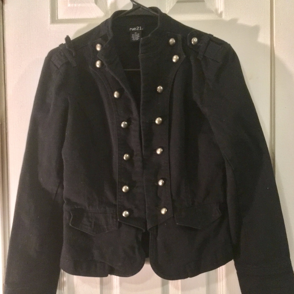 Military Style Jacket with silver buttons